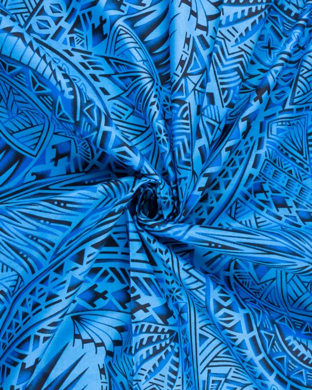 Tissu Polynésien AERO Bleu Turquoise - Tissushop